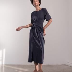 Shaina Mote Gia Linen Maxi Dress in Burnt Orange